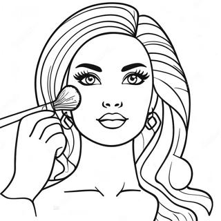 Barbie Glamorous Make Up Artist Coloring Page 69905-55331