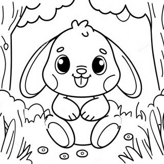 Happy Baby Bunny In The Garden Coloring Page 69915-55337