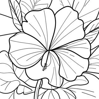 Tropical Hibiscus Coloring Page 6991-5569