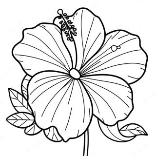 Tropical Hibiscus Coloring Page 6991-5571