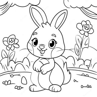 Cute Rebecca Rabbit In A Garden Coloring Page 69955-55365