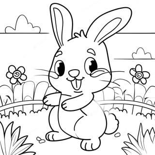 Cute Rebecca Rabbit In A Garden Coloring Page 69955-55366