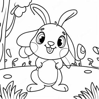 Cute Rebecca Rabbit In A Garden Coloring Page 69955-55367