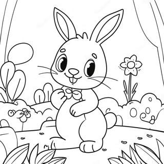 Cute Rebecca Rabbit In A Garden Coloring Page 69955-55368