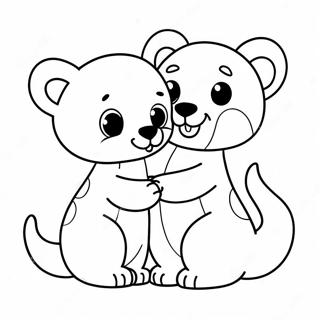 Page À Colorier D'animaux Mignons Qui S'enlacent 69994-55398