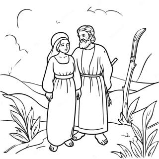 Abraham And Sarah Biblical Scene Coloring Page 70144-55513