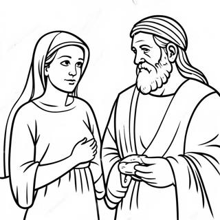 Abraham And Sarah Biblical Scene Coloring Page 70144-55514