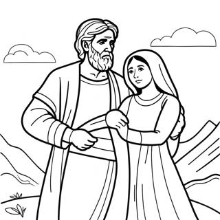 Abraham And Sarah Biblical Scene Coloring Page 70144-55515