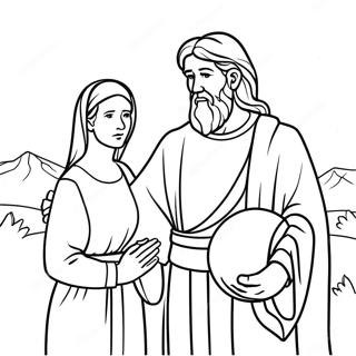 Abraham And Sarah Biblical Scene Coloring Page 70144-55516