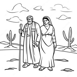 Abraham And Sarah In The Desert Coloring Page 70145-55521