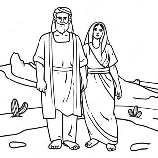 Abraham And Sarah In The Desert Coloring Page 70145-55522