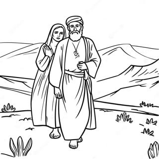 Abraham And Sarah In The Desert Coloring Page 70145-55523