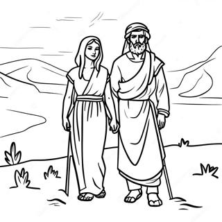 Abraham And Sarah In The Desert Coloring Page 70145-55524