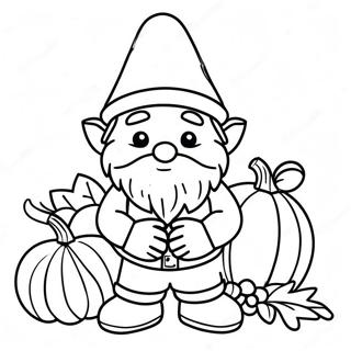 Thanksgiving Gnome Coloring Pages