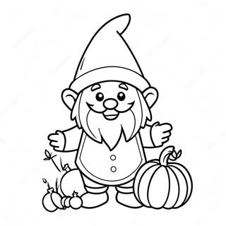 Cute Thanksgiving Gnome With Pumpkin Coloring Page 70155-55530