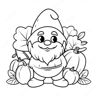 Cute Thanksgiving Gnome With Pumpkin Coloring Page 70155-55531