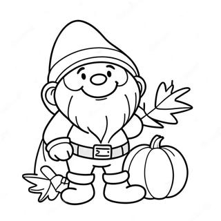 Cute Thanksgiving Gnome With Pumpkin Coloring Page 70155-55532