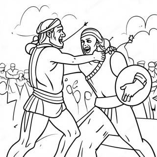 David And Saul Epic Battle Coloring Page 70194-55546