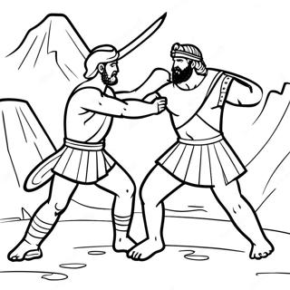 David And Saul Epic Battle Coloring Page 70194-55547