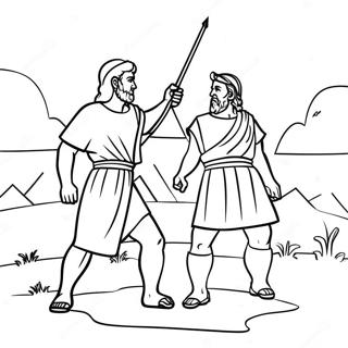 David And Saul Epic Battle Coloring Page 70194-55548