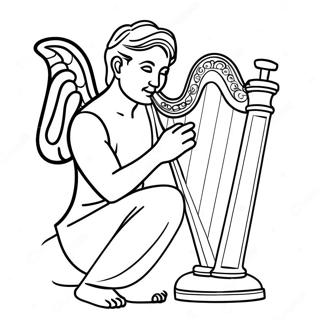 David Playing Harp Coloring Page 70195-55550