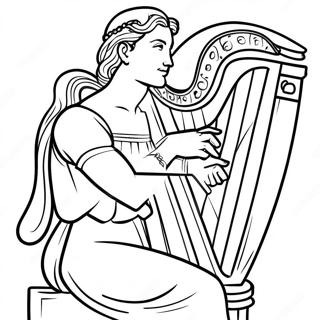 David Playing Harp Coloring Page 70195-55551