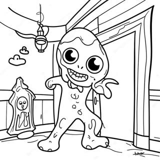 Creepy Scary Larry In The Haunted House Coloring Page 70245-55590