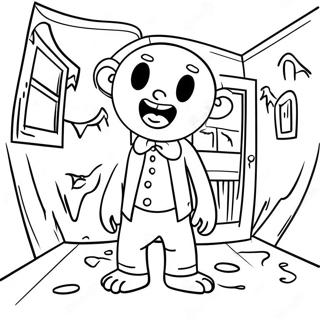 Creepy Scary Larry In The Haunted House Coloring Page 70245-55592