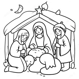 Nativity Manger With Animals Coloring Page 70255-55611