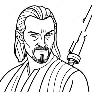 Qui Gon Jinn With Lightsaber Coloring Page 70265-55605