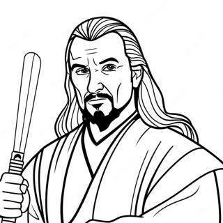 Qui Gon Jinn With Lightsaber Coloring Page 70265-55606