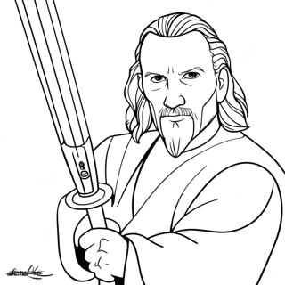 Qui Gon Jinn With Lightsaber Coloring Page 70265-55608