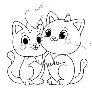 Playful Kittens With Balloons Coloring Page 70285-55627