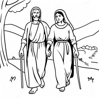 Mary And Joseph Traveling To Bethlehem Coloring Page 70294-55624