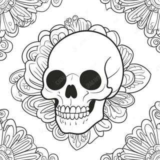 Pastel Goth Skull Coloring Page 7030-5594