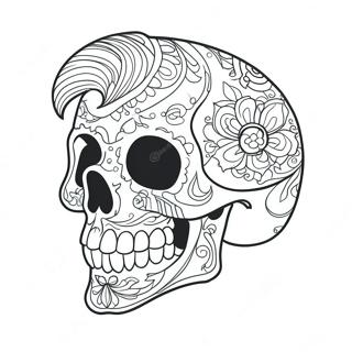 Pastel Goth Skull Coloring Page 7030-5595