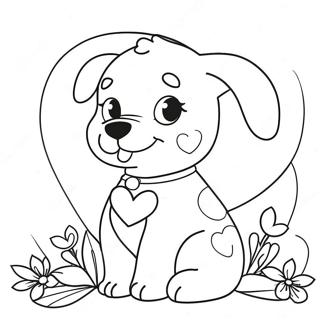 Valentine Cute Puppy Coloring Page 70314-55642