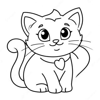 Valentine Playful Kitten Coloring Page 70315-55657