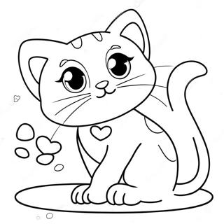 Valentine Playful Kitten Coloring Page 70315-55658