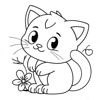 Valentine Playful Kitten Coloring Page 70315-55660