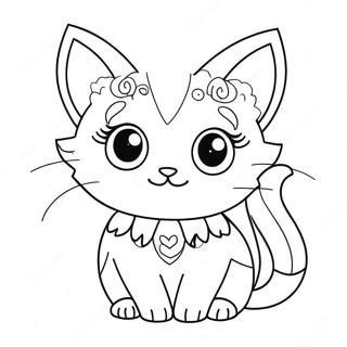 Cute Pastel Goth Cat Coloring Page 7031-5597