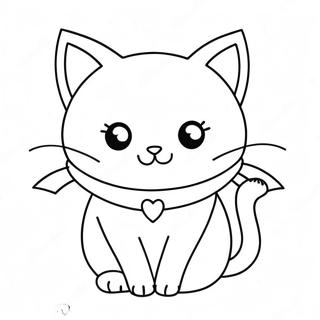 Cute Pastel Goth Cat Coloring Page 7031-5600