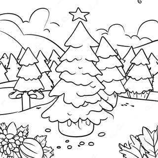 Christmas Tree Farm Scene Coloring Page 70344-55679