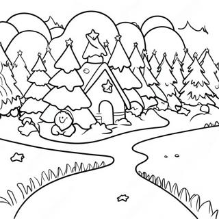 Festive Christmas Tree Farm Coloring Page 70345-55688