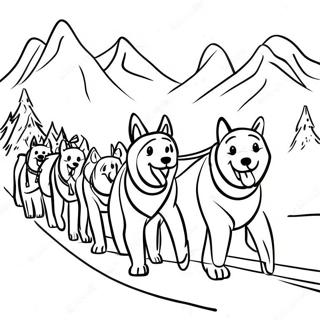 Dog Sled Team In Action Coloring Page 70364-55690