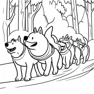 Dog Sled Team In Action Coloring Page 70364-55691