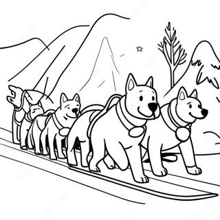 Dog Sled Team In Action Coloring Page 70364-55692