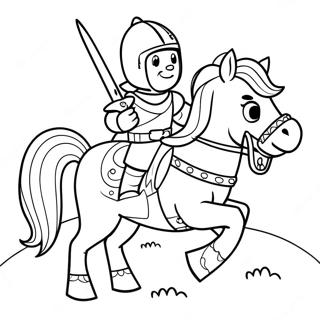 Mike The Knight Riding A Horse Coloring Page 70375-55710