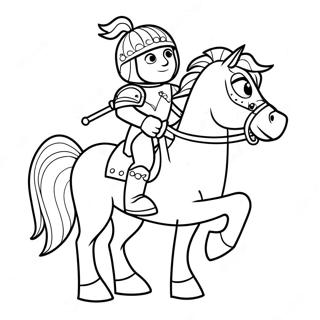 Mike The Knight Riding A Horse Coloring Page 70375-55711