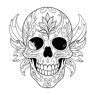 Flaming Skull Coloring Pages